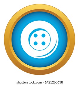 Button for sewing icon blue vector isolated on white background for any design
