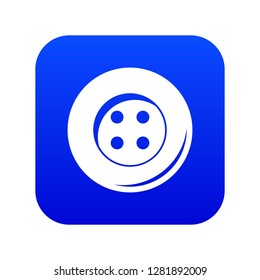 Button for sewing icon digital blue for any design isolated on white vector illustration