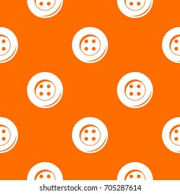 Button for sewing pattern repeat seamless in orange color for any design. Vector geometric illustration