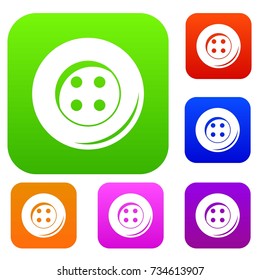 Button for sewing set icon color in flat style isolated on white. Collection sings vector illustration