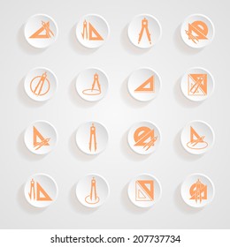  button shadows Measurement Instrument vector set