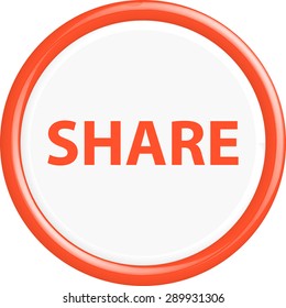 Button share . The round shape. 3D. Vector illustration.