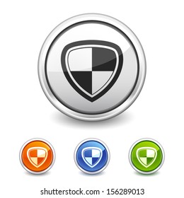 button shield icon with four colors