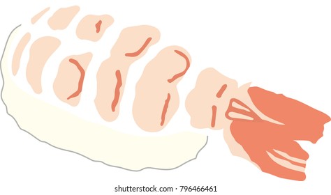 Button shrimp sushi. eps vector.