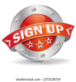 Button with sign up and become a member