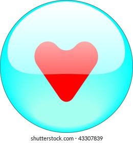 button with the sign of the heart. vector illustration