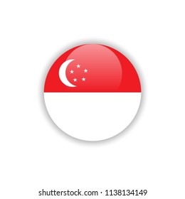 Button Singapore Flag Vector Template Design
