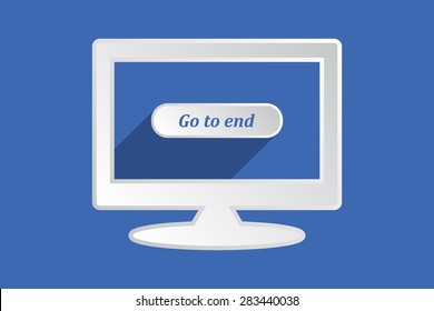 button for a site. Go to end, icon. vector design