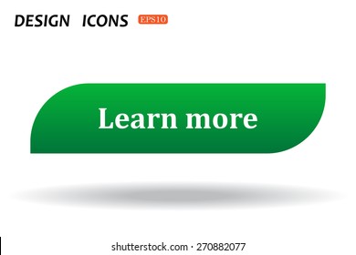 Button For A Site. Learn More, Icon. Vector Design