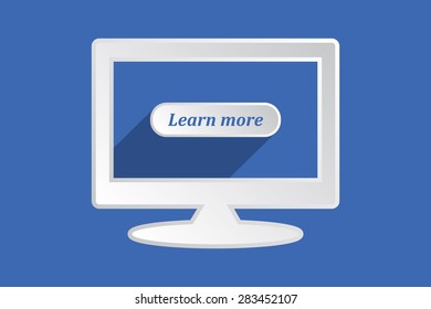 button for a site. Learn more, icon. vector design