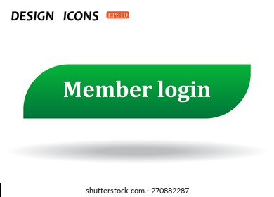 button for a site. Member login, icon. vector design