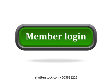 button for a site. Member login, icon. vector design