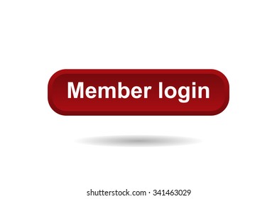 button for a site. Member login, icon. vector design