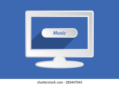 button for a site. Music, icon. vector design