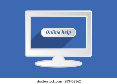 button for a site. Online help, icon. vector design