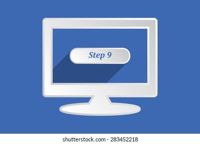 button for a site. Step 9, icon. vector design