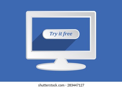 button for a site. Try it free, icon. vector design