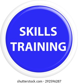 Button skills training 3d . The round shape. 3D. Vector illustration.