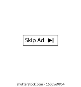 Botón omitir signo de publicidad. iconos simples