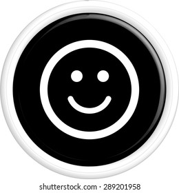 Button smile. The round shape. 3D. Vector illustration.