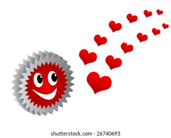 button with smiley face