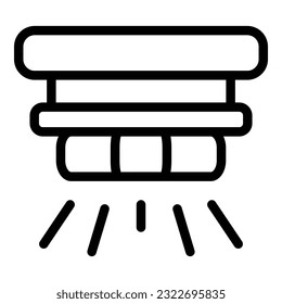 Vector de contorno de icono del detector de humo del botón. Fuego de alarma. Sistema residencial