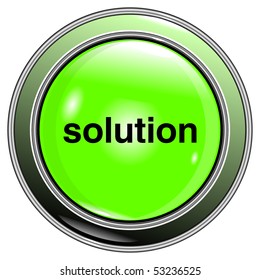 button solution green on a white background vector eps10