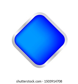button square shape blue for buttons games play isolated on white, blue modern buttons simple and convex, square button blue flat style icon sign for applications, buttons square for website app