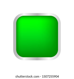 button square shape green for buttons games play isolated on white, green modern 3d buttons simple and convex, square button green flat style icon sign for applications, buttons square for website app