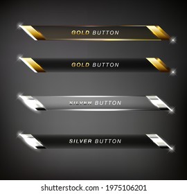 Button Square Web Glossy Gold And Silver