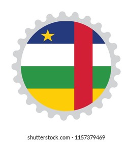 Button Stamp flag map of Central African Repuiblic