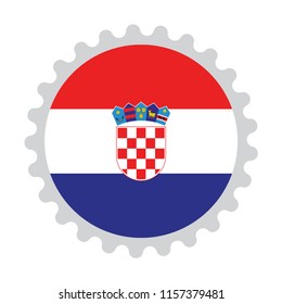 Button Stamp flag map of Croatia