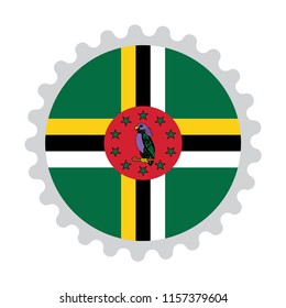 Button Stamp flag map of Dominica