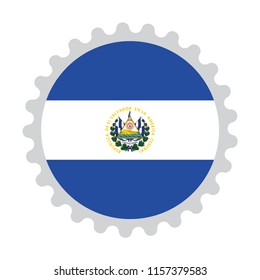 Button Stamp flag map of El Salvador