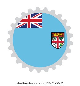 Button Stamp flag map of Fiji