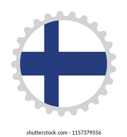 Button Stamp flag map of Finland