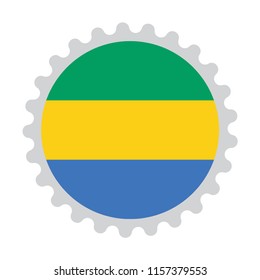 Button Stamp flag map of Gabon