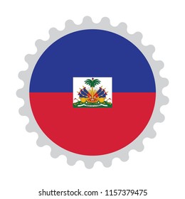 Button Stamp flag map of Haiti