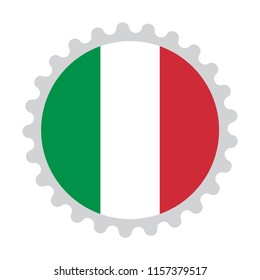 Button Stamp flag map of Italy