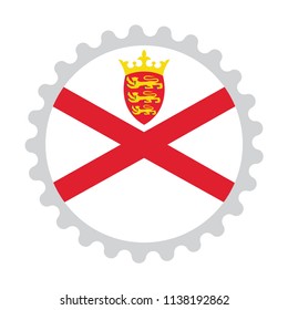 Button stamp flag map of Jersey