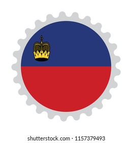 Button Stamp flag map of Liechtenstein