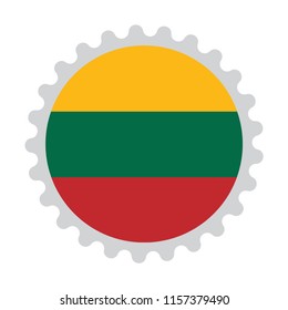 Button Stamp flag map of LItuania