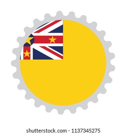 Button stamp flag map of Niue