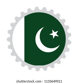 Button stamp flag map of pakistan