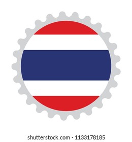 Button stamp flag map of thailand