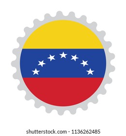 Button stamp flag map of venezuela