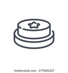 Button with Star line icon. Press Button vector outline sign.