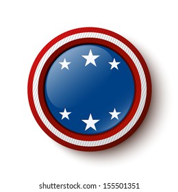 Button with stars and with place for your text. Vector illustration