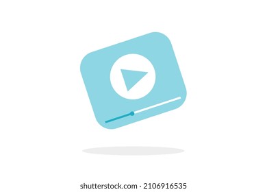 Button to start music icons with shadow on white background, flat, vector size.