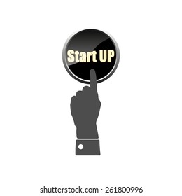 Button Start up  new business Projects, vector illustration.